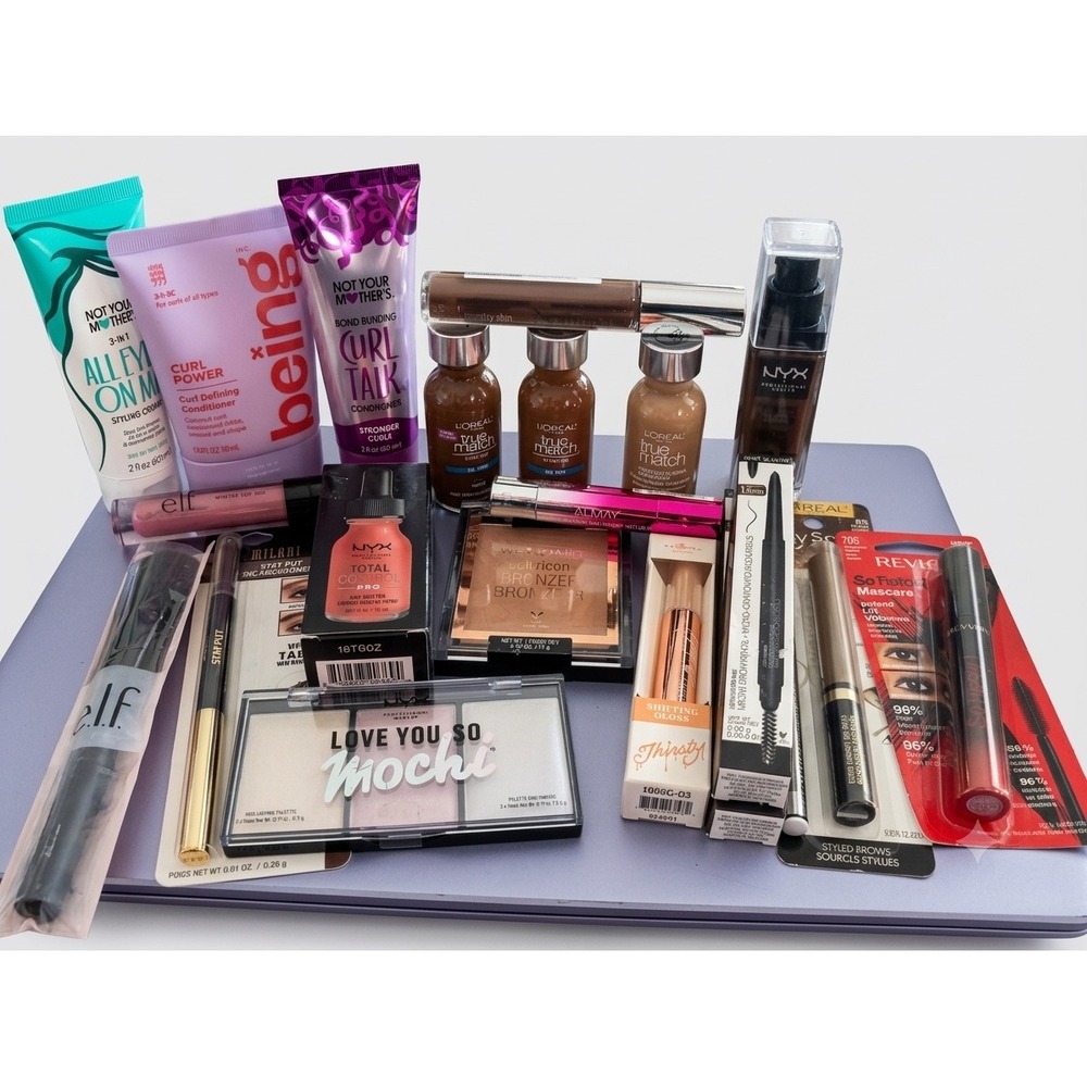 Huge Makeup Hair‎ Care Bundle NYX L'Oreal Revlon Not Your Mother's 21pc Set NEW